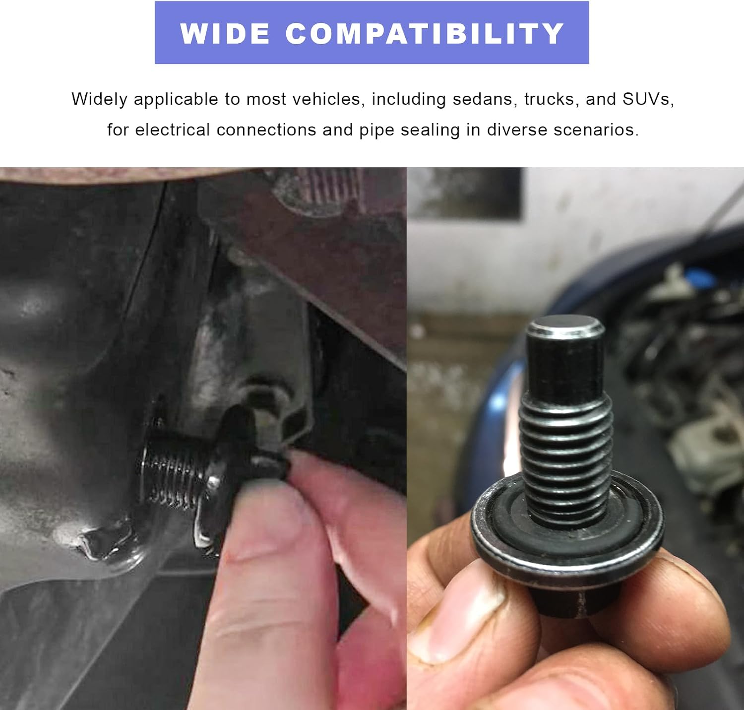 25 PCS M14 Car Oil Drain Plug Gasket, Automotive Engine Oil Pan Crush Washer Replacement, Leakproof Rubber Drain Plug Sealing Gaskets for Cars Trucks SUVs, Car Accessories