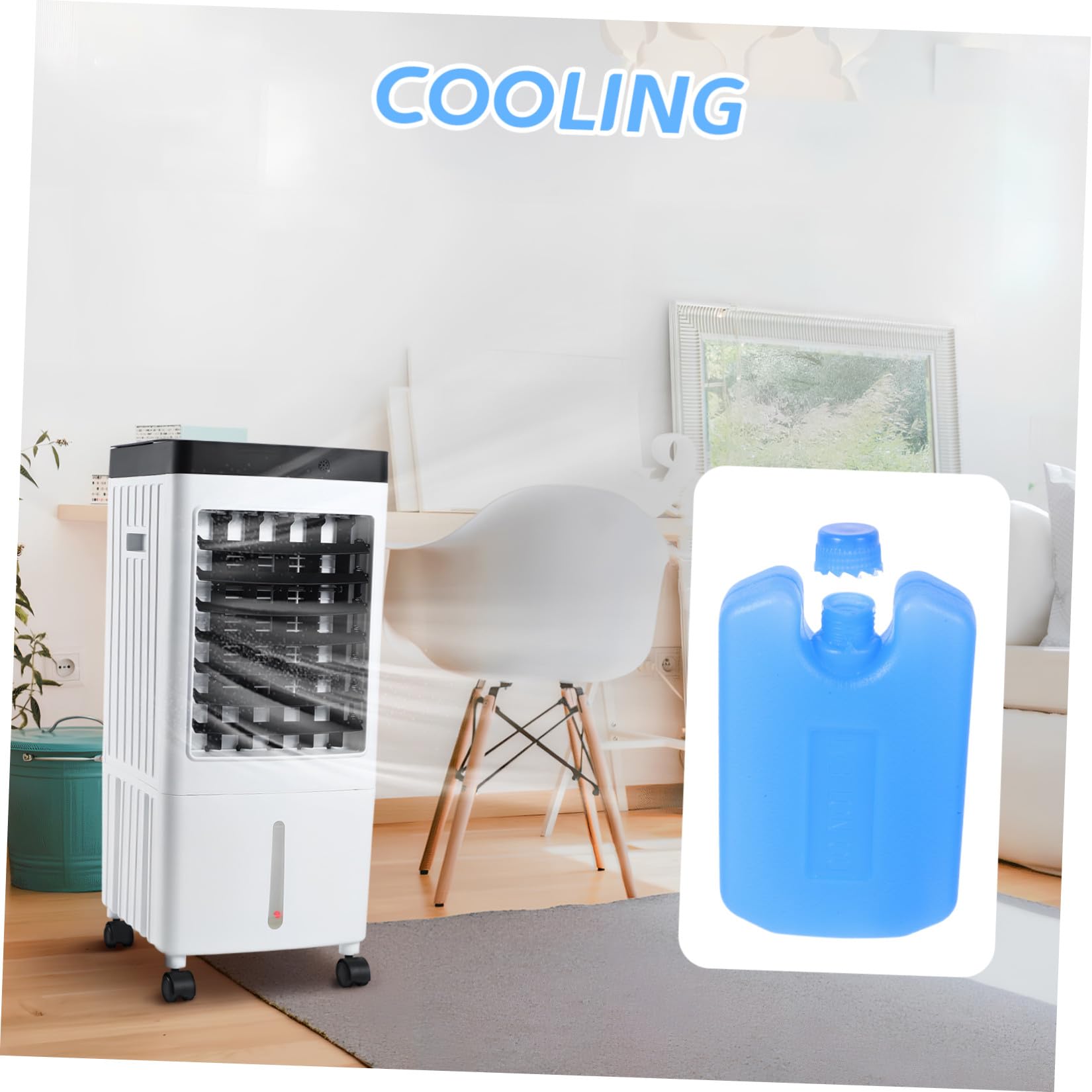 ABOOFAN 4pezzi Impacchi di Ghiaccio Riutilizzabili per Raffreddatori d Aria Ghiaccio Portatile Medio per Ventilatori Condizionatori Blu per Borsa Termica