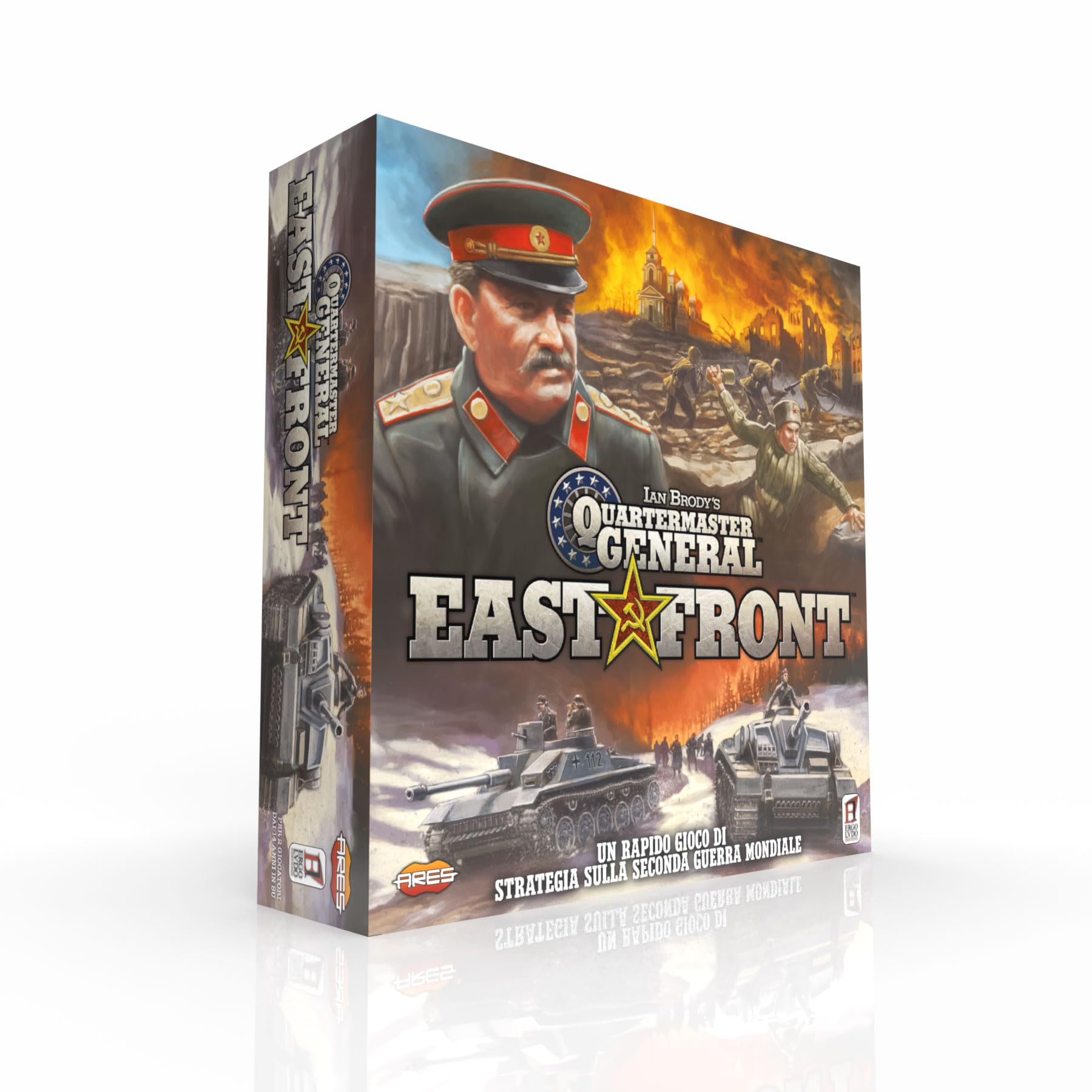 Asmodee, Quartermaster East Front, Strategy Board Game for 2 Players, 14+ Years, Italian Edition, Red and Black