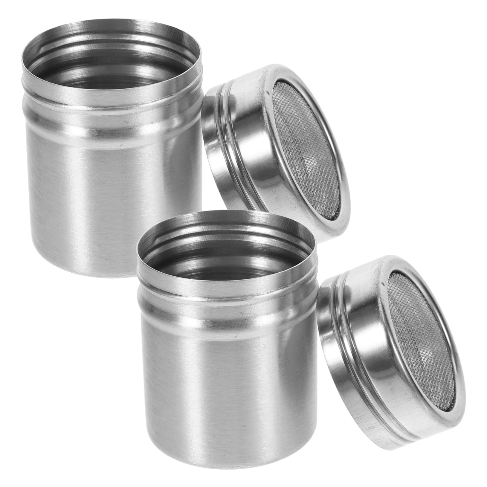 CONGARTENO 3pcs Cooking Shaker Vending Machine Small Shaker Flour Grinder for Home Cocoa Sugar Sifter Shakers Shaket Seasoning Shaker Baking Soda Shaker Cup Accessories Silver