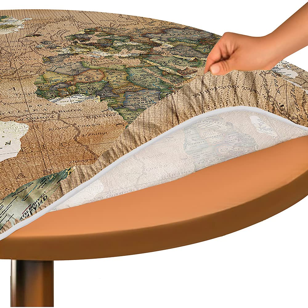 Morbuy Runde Tischdecke Outdoor – Elastisch, 3D Interstellar Muster, Lotuseffekt, 70 Cm, Türkis