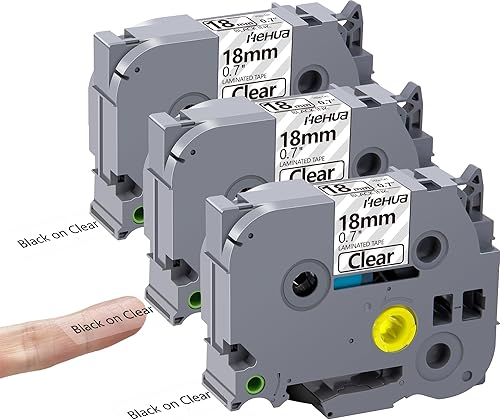 Vista 193 de Hehua Tze - Cinta negra laminada de 0.945 in y 0.94 pulgadas compatible con Brother P-Touch TZe-354 TZe354 TZ-354 TZ354 etiqueta para Ptouch PT D600