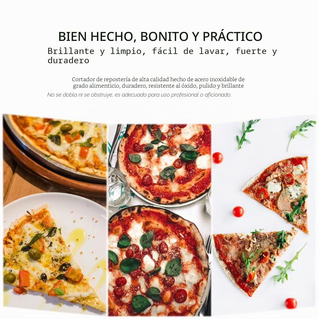 Cortador De Masa De Acero Inoxidable Con 5 Ruedas Cortador De Pizza Y Pastas Lateral Para ReposteríA Cortapizzas Con Asa Para Hornear, PasteleríA, Pan (5 Wheel)