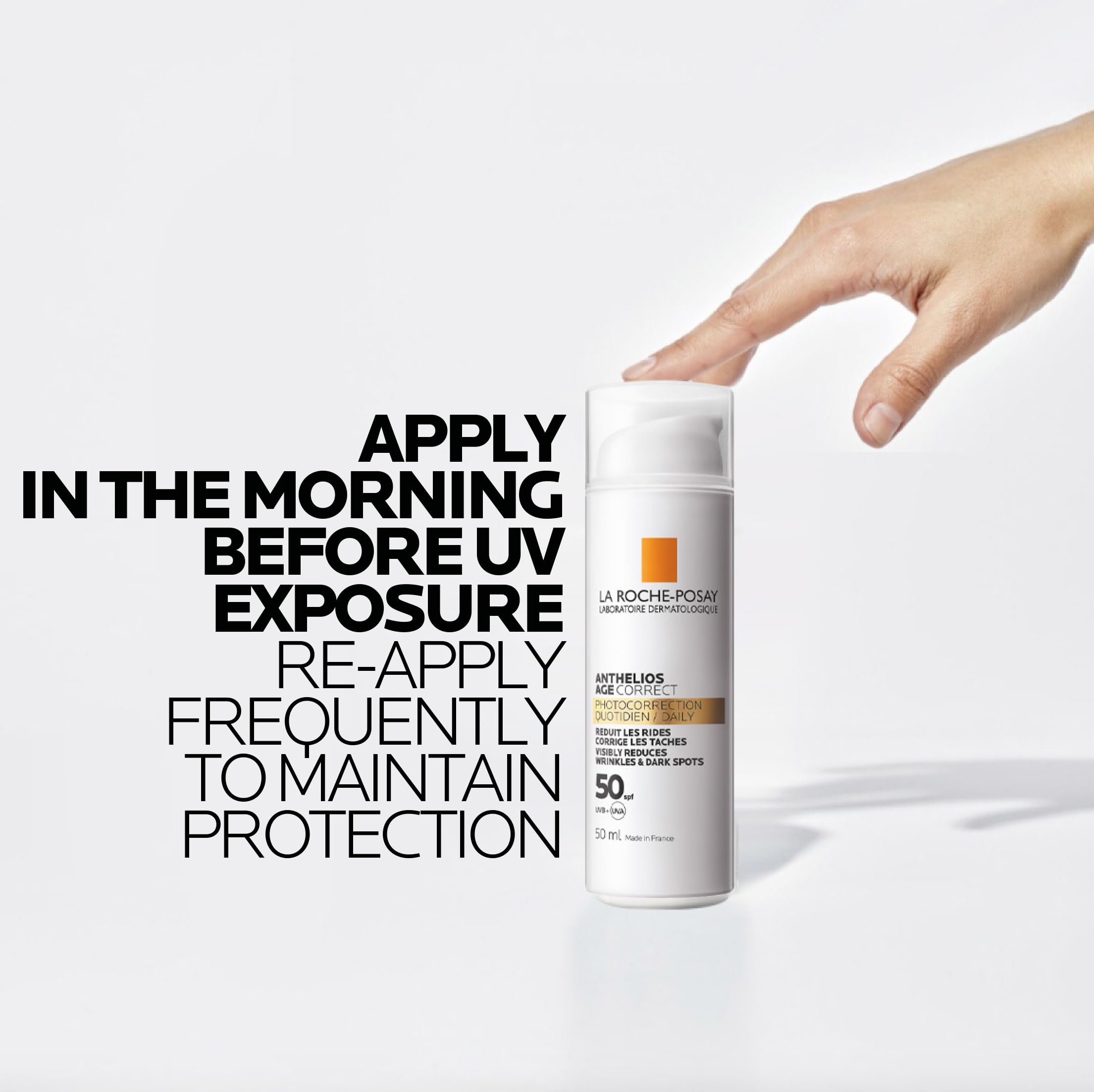 L'Oréal Paris Age Correct Spf50 Tubo 50 ml | Nawilżający, do skóry dojrzałej, wrażliwej, zapobiega starzeniu się skóry spowodowanemu światłem, z niacynamidem