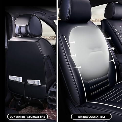 Miniatura 7 de otoez Juego completo de fundas de asiento de automóvil de piel sintética, 5 asientos, universal, impermeable, protector de asiento delantero y
