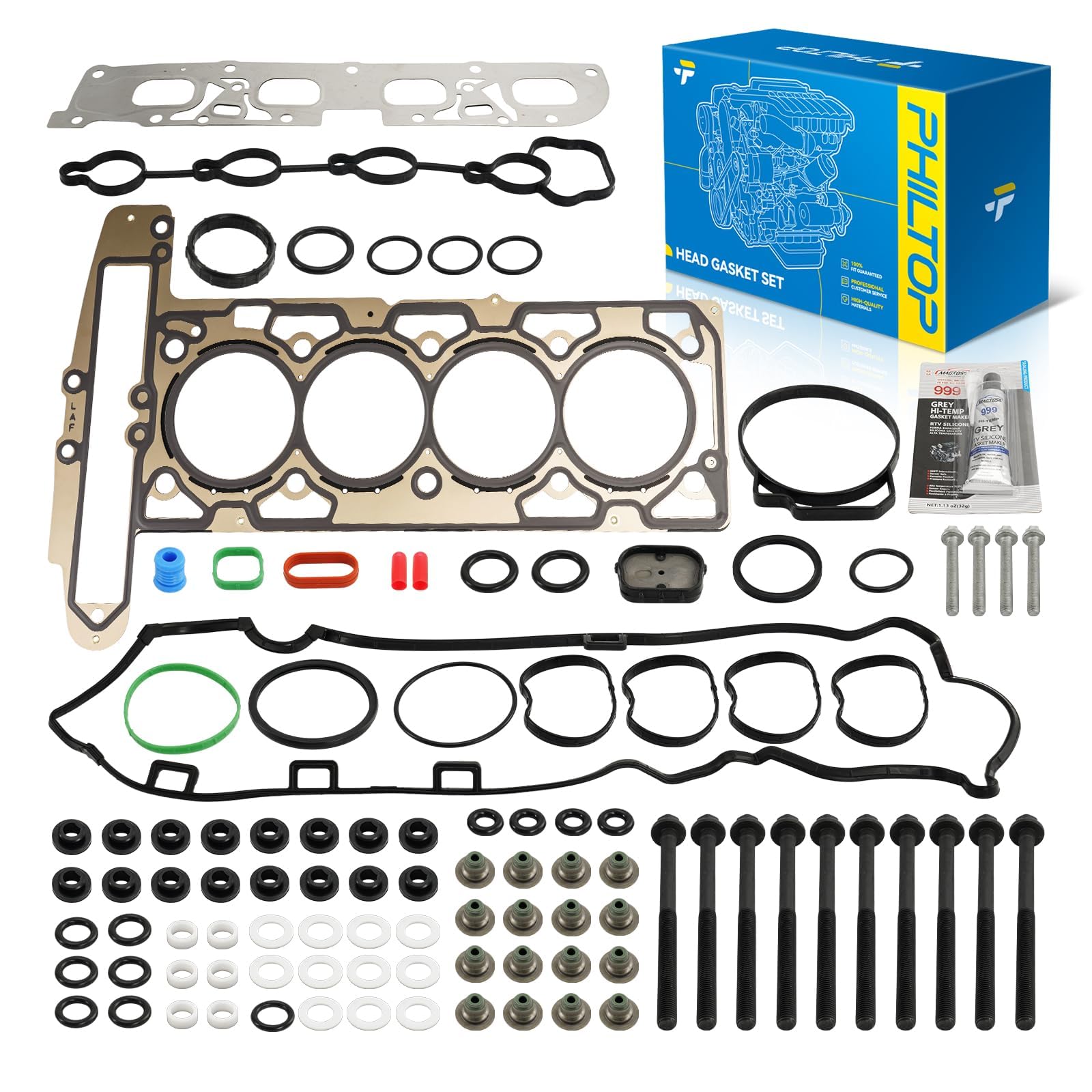 PHILTOP 12605173 Head Gasket Set Fit for Buick Verano 2013-2016, for 2.0T Engine Cylinder Head Gasket Kit, OE# 12593309, 12650319