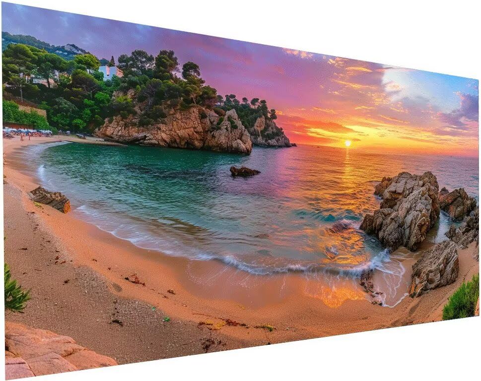 Arts diamond painting coucher soleil grand format pour une décoration maison relaxante DIY