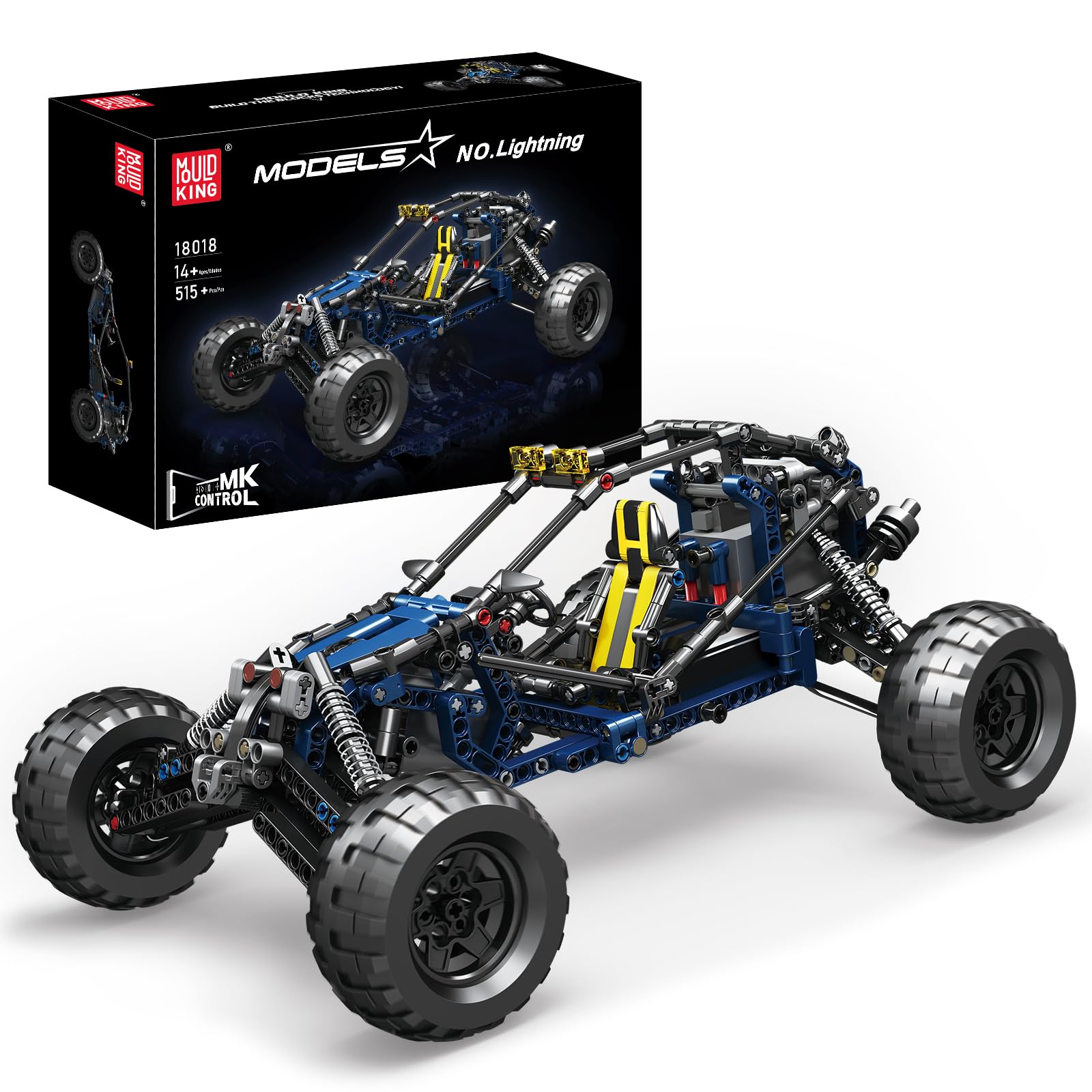 Mould King 18018 Technik Geländewagen, APP Ferngesteuertes Off-Road Buggy mit Motoren, RC Fahrzeug Spielzeugauto für Kinder (532 Teile)