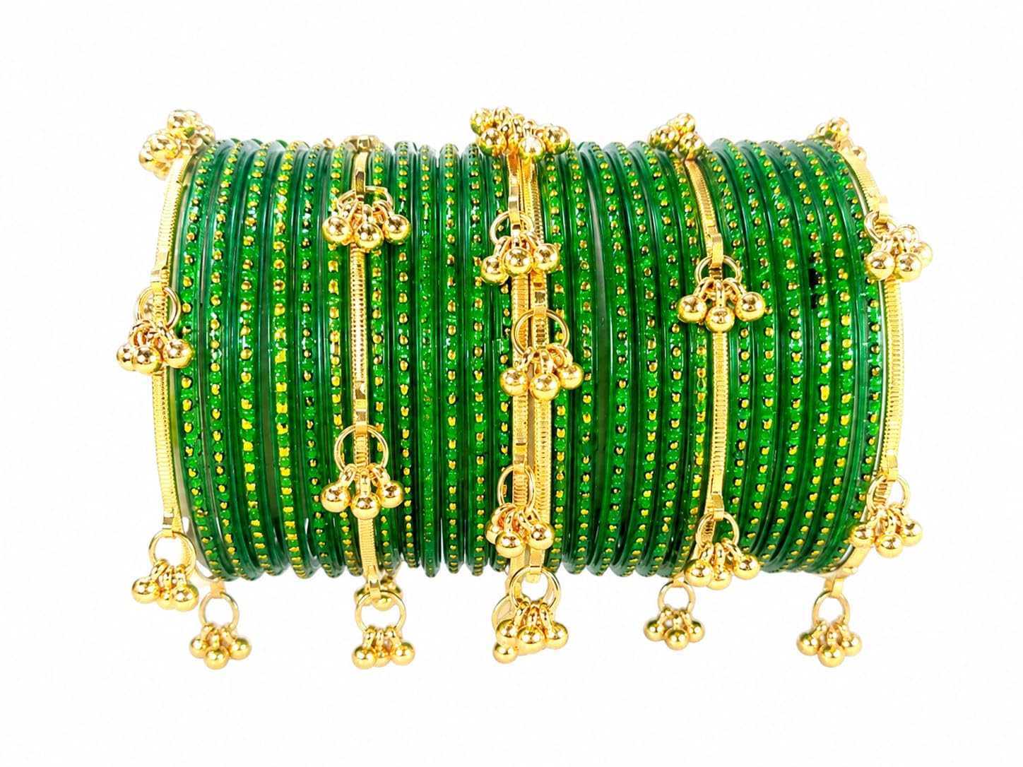 Kashmiri Glass Ghungroo Bangles Set for Women Set of 30-image-34