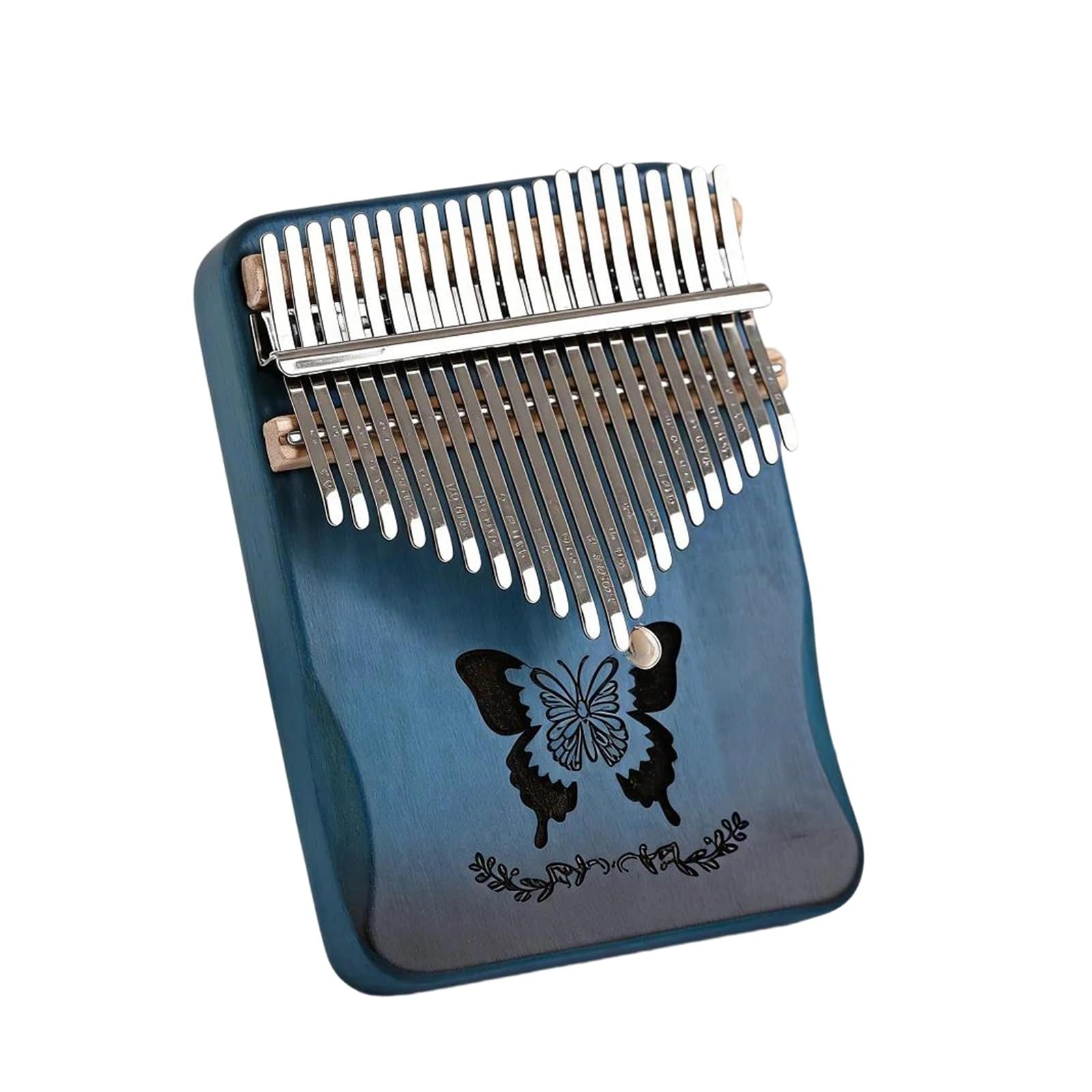 Kalimba Set Para Principiantes Y Adultos 17 21 Teclas Instrumento Portátil Sintonizado Manualmente(17 Keys Blue)