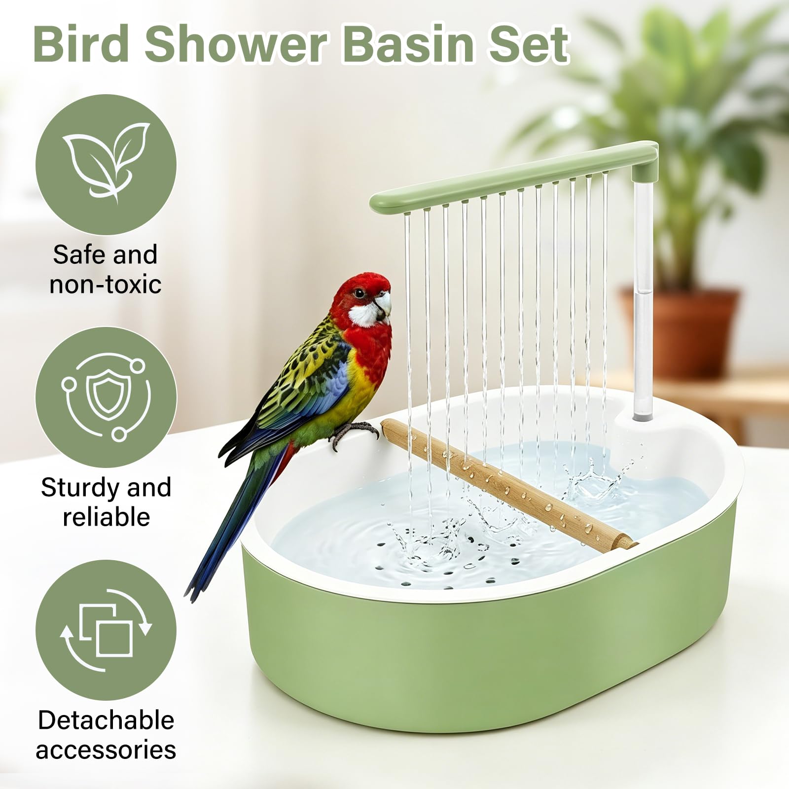 Baño automático para pájaros, ducha multifuncional para aves con sistema de circulación, ducha para periquitos, para pájaros pequeños, funcionamiento por USB, diversión en el baño para mascotas