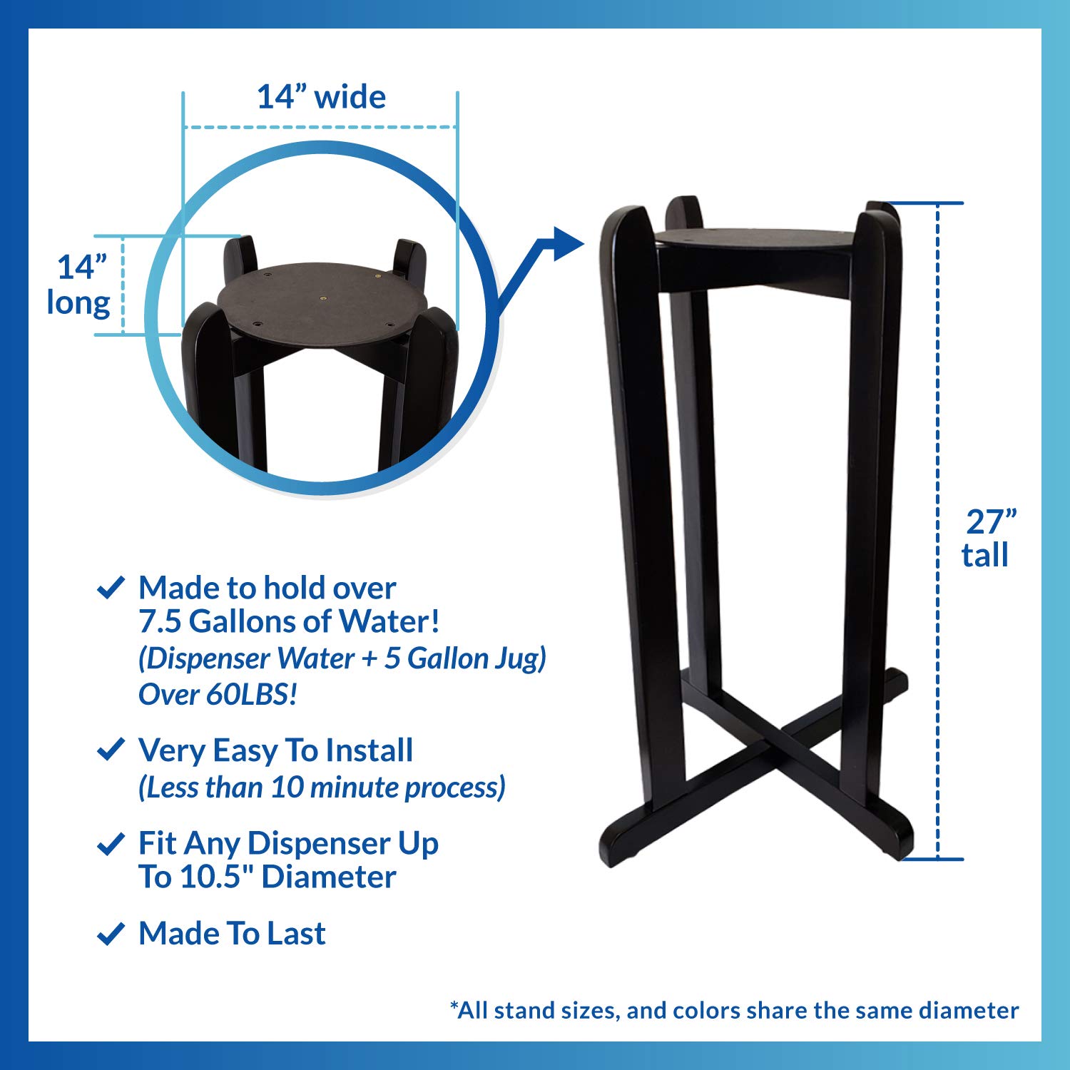 For Your Water 27" Wood Painted Water Crock Dispenser Floor Stand Natural Color Buy Online in