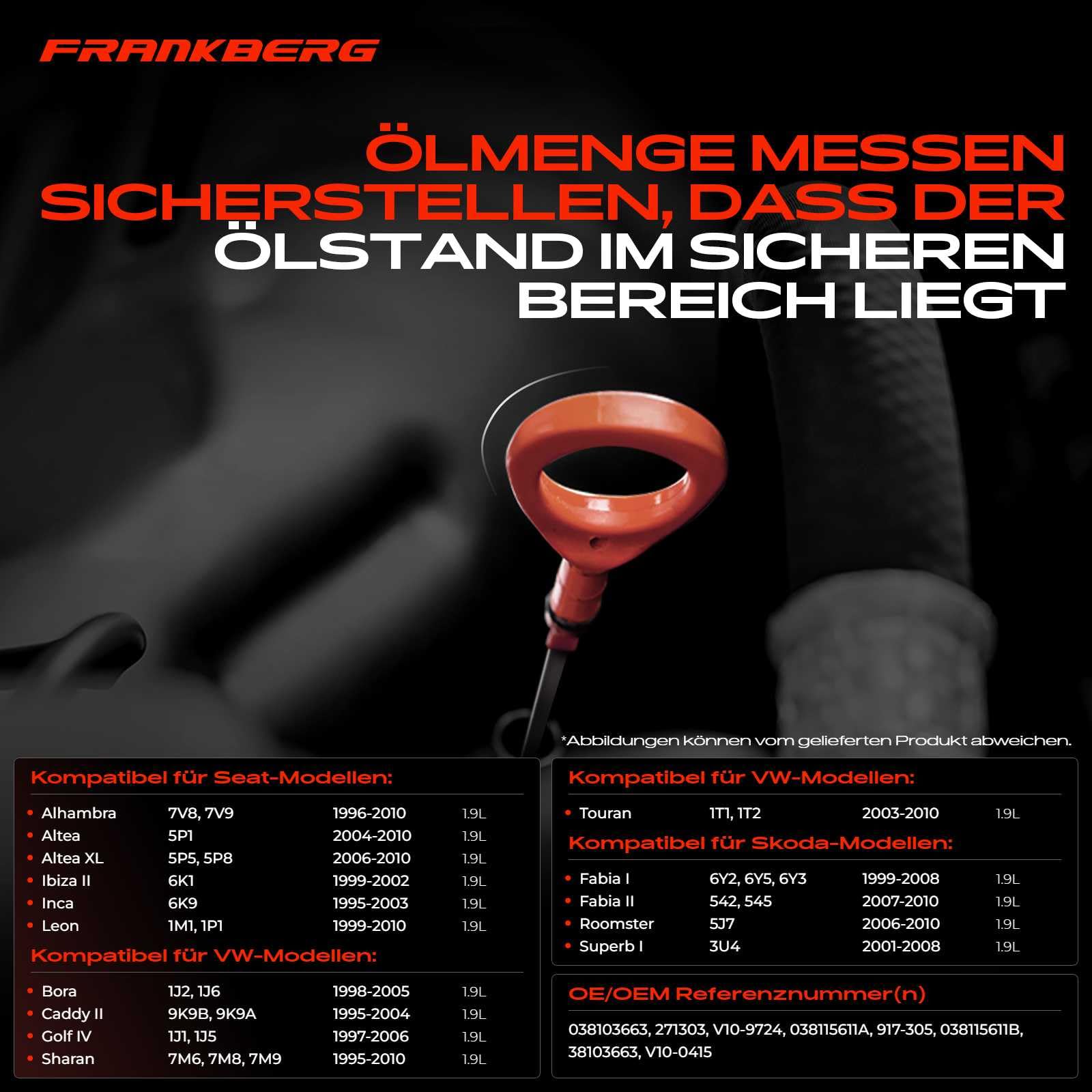 Frankberg astine di livello olio astina di livello olio diesel 38103663