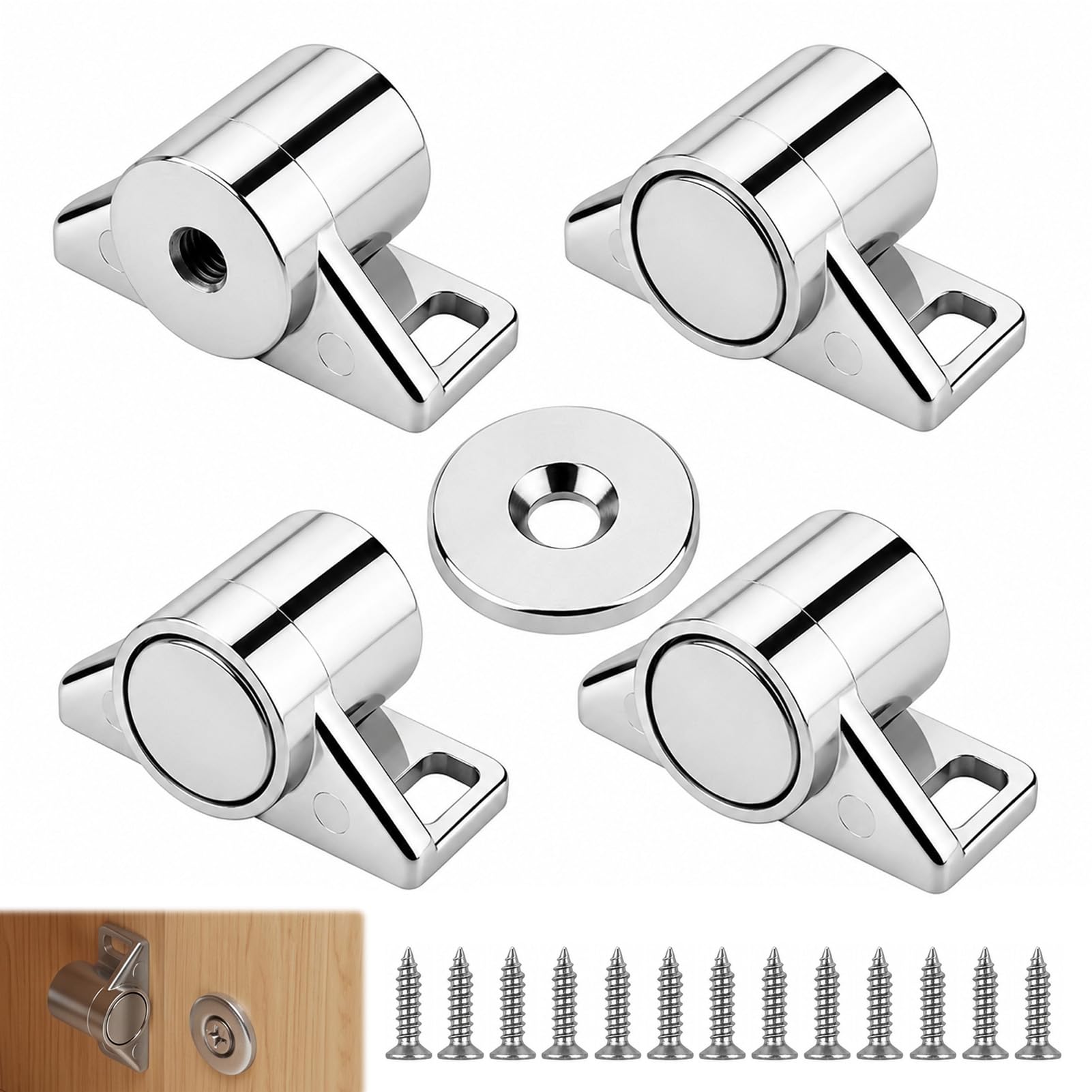 Zynqo Cupboard Anhoer Heavy Duty Magnetic Internal Door Catch 4PCS