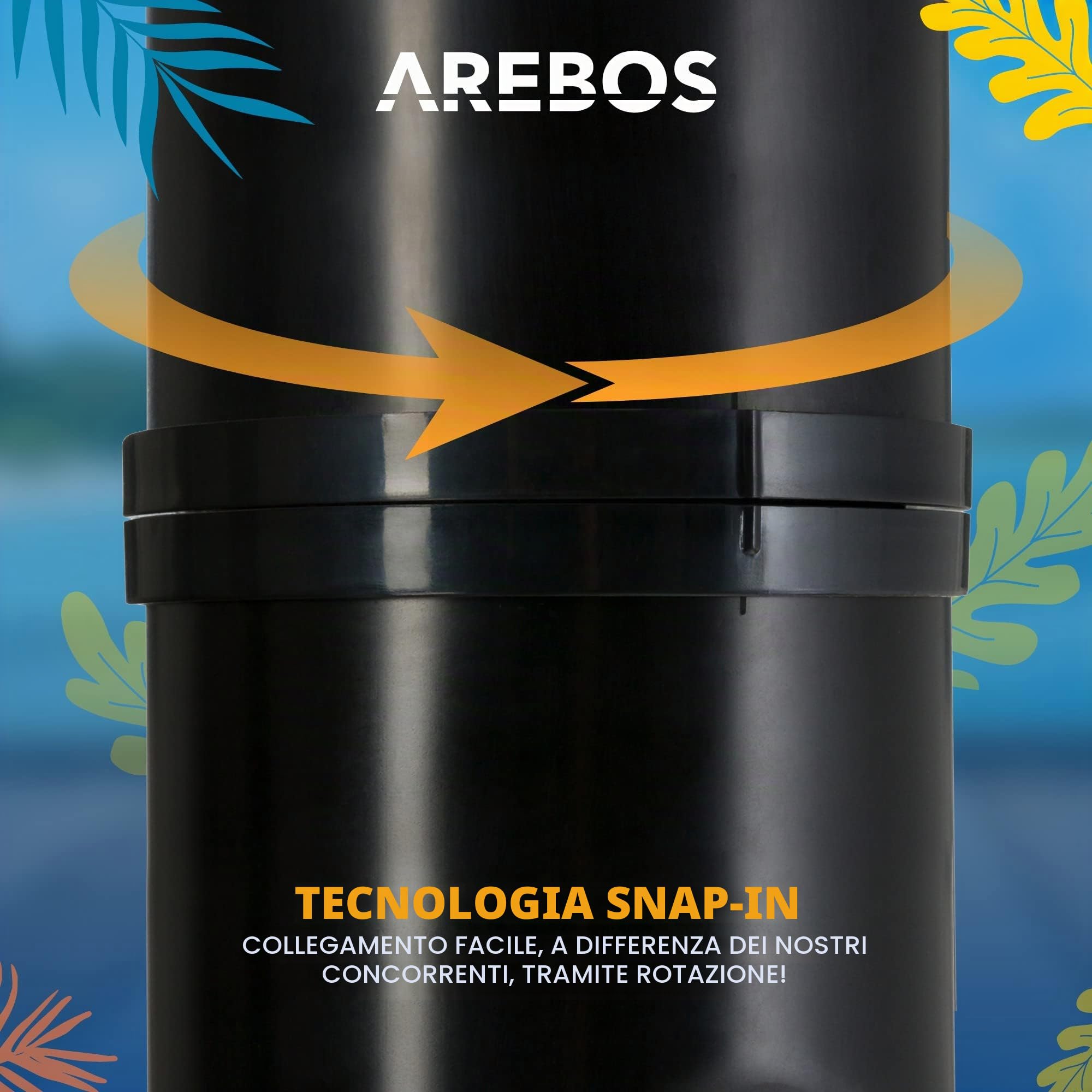 AREBOS Doccia Solare | 20 Litri | 221 cm | con termometro Integrato | incl.Copertina | soffione Doccia Tondo | con Doccia a Piedi | Doccia da Giardino con Attacco per Tubo Flessibile da Giardino