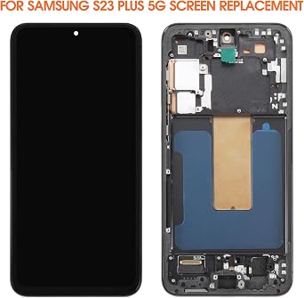 OLED for Samsung Galaxy S23 Plus Screen Replacement for Display Samsung S23 Plus LCD SM-S916B SM-S916U SM-S916W LCD Digitizer Touch Screen Assembly with Frame (US Version,with Fingerprint) (Black)