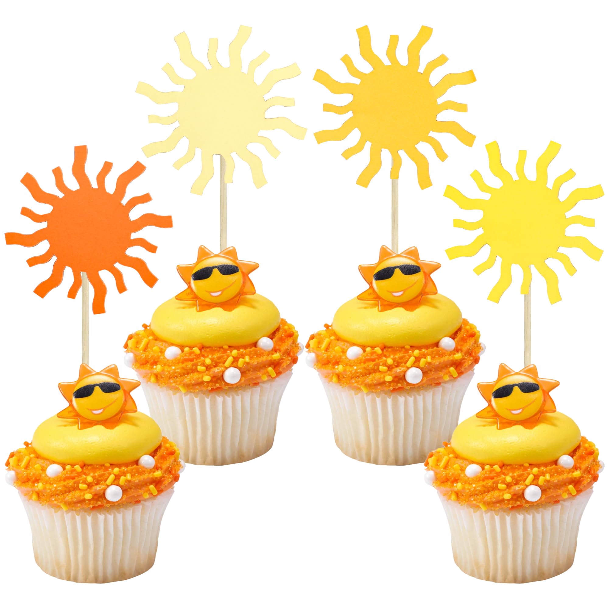 Gyufise24Pcs Sunshine Cupcake Toppers You are My Sunshine Birthday Cupcake Picks Baby Shower Kids Birthday Party Cake Decorations Supplies