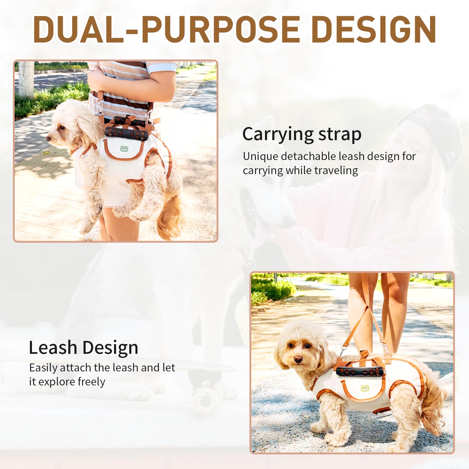 Trasportino Zaino per Cani Fino a 6 kg, Piccola Borsa da Viaggio per Cani,Regolabile Zaino Cane per Cane Gatto Fino a 6kg, per Passeggiata,Viaggio