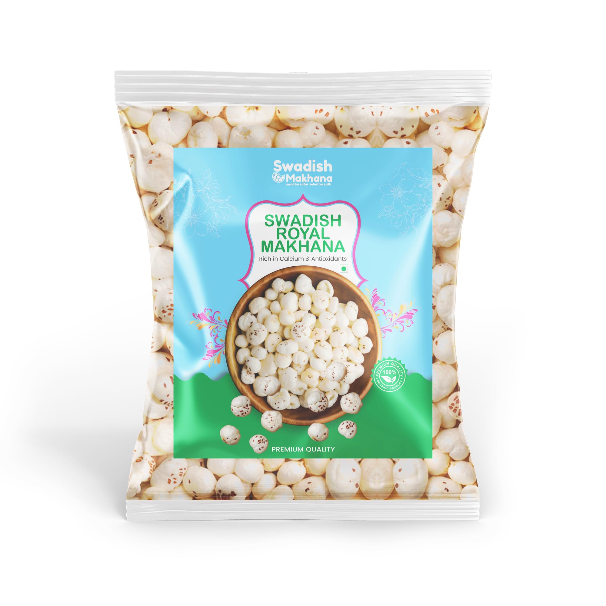 SWADISH Royal Phool Makhana 900G | Medium Size Makhana | High Protein Fox Nuts/Lotus Seeds | No added Preservatives & No artificial Flavours | High Protein & Fiber-image-6