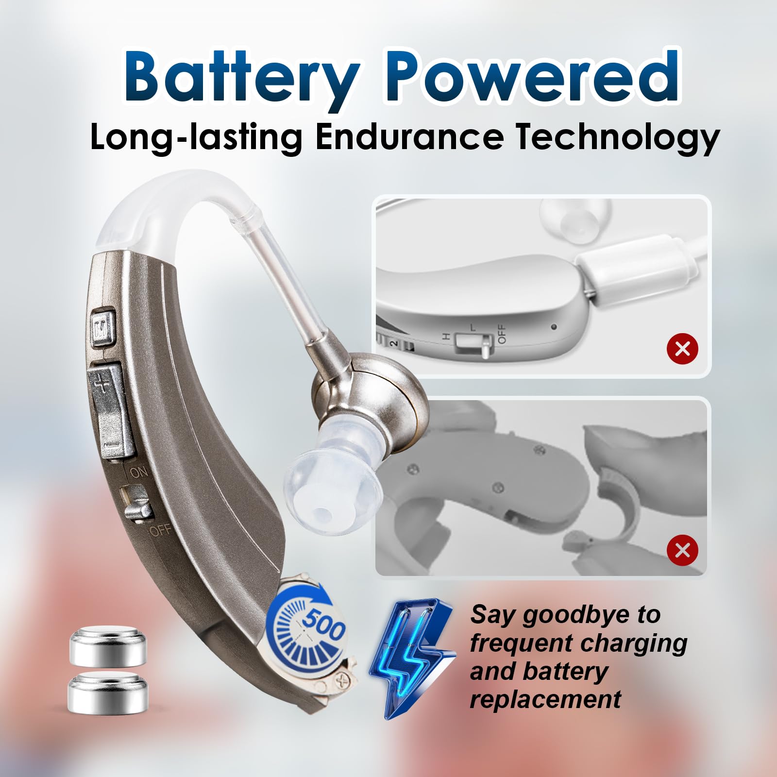 Britzgo Dispositivo, durata della batteria ultra lunga di 500 ore, cancellazione avanzata del rumore, offre una qualità audio eccezionale, garantisce conversazioni quotidiane cristalline (2, argento)