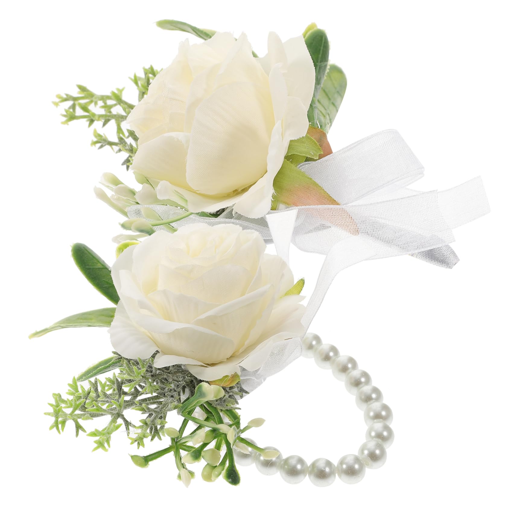5sätze Korsage Handgelenk Blume Für Hochzeit Künstliche Perlenarmband Corsage Für Braut Und Bräutigam Teiliges Mit Verstellbarem Armband Eleganter Hochzeitszubehör