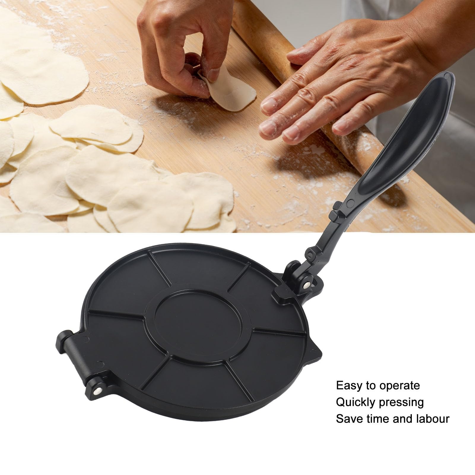 Pressa per Tortilla, Pressa per Empanada Resistente in Alluminio Quesadilla, Pressa per Tortilla per Farina, Facile da Usare, Strumento Multifunzionale per Tortillas con Pelli di