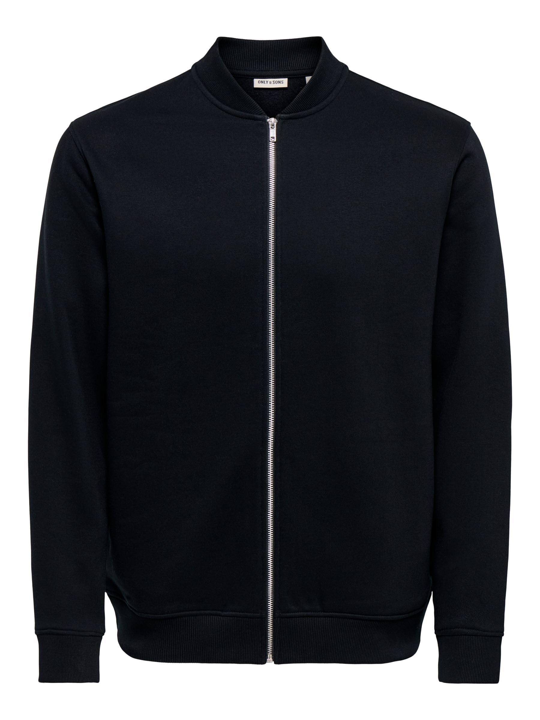 ONLY & SONS Men's Jacket Onsceres Regular Fit Zip Bomber, black, L