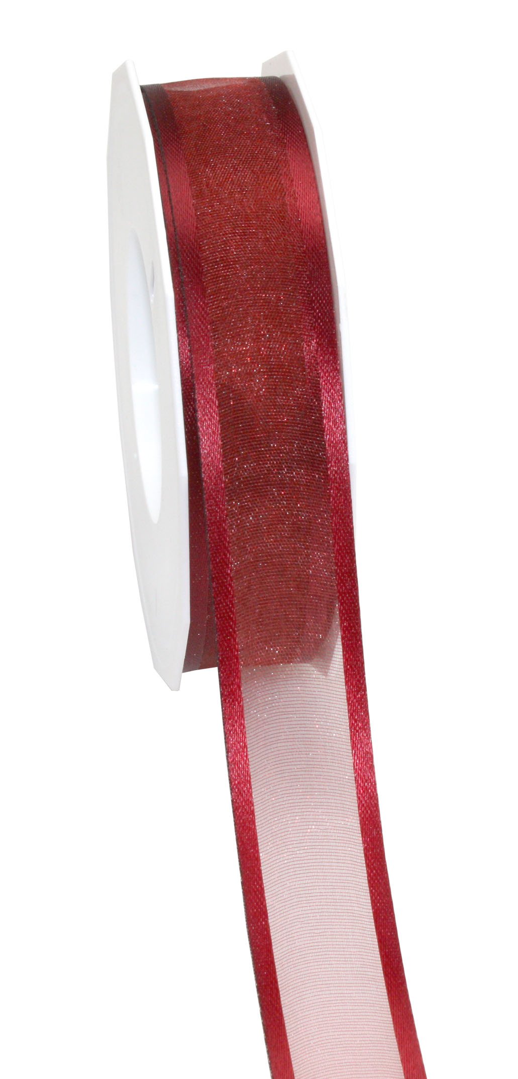 C.E. Pattberg Präsent - Marseille Wired Organza Ribbon Bordeaux 25 mm width, 25 m length, Orange, 25mm - 25m