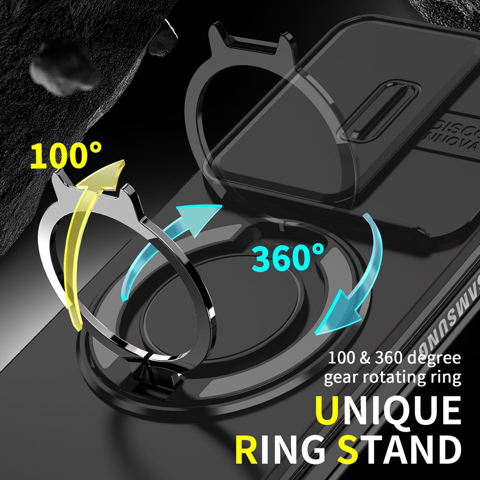 Fajne etui do Samsung Galaxy Z Fold 8 Ultra, obrotowy pierścień wojskowy PC i TPU podwójna warstwa pokrywa ochrona aparatu przesuwnego magnetyczna amortyzująca lekka powłoka (czerwony)
