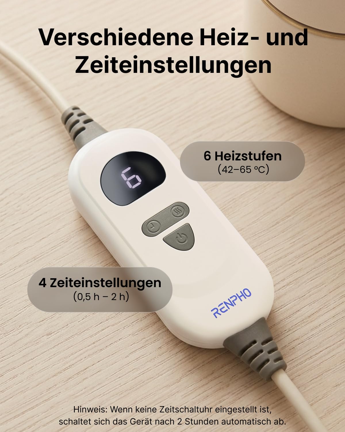 RENPHO Heizkissen für Nacken Schulter Graphen gewichtet, waschbar,Geschenk | Waschbar,Geburtstagsgeschenk für Frauen & Männer, enganliegendes Design, weiches & bequemes Material, abnehmbarer Controller