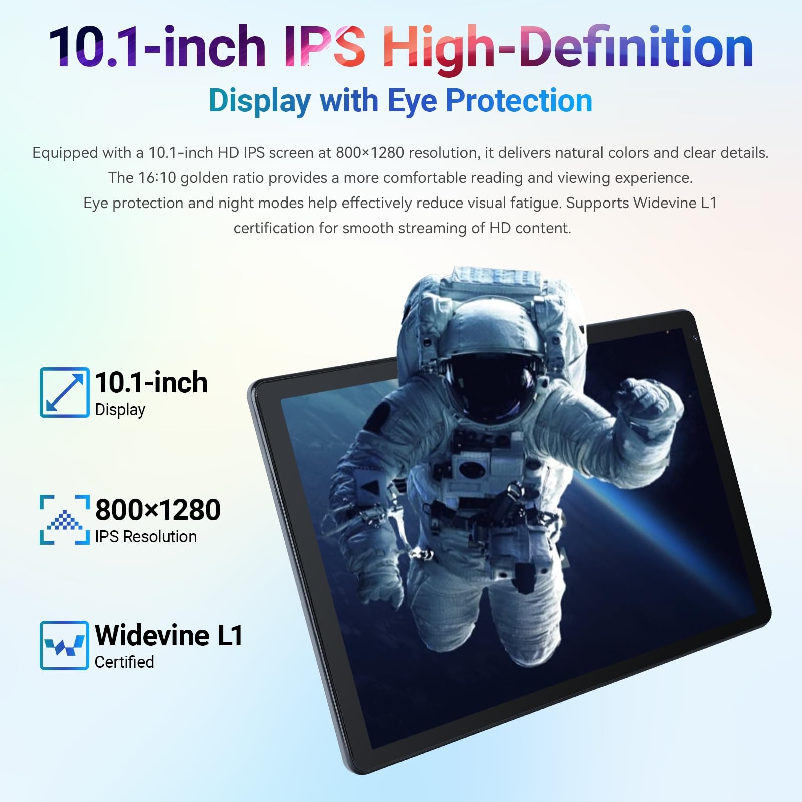 Laptok Android 15 Tablet 10 Pollici, 24GB RAM+128GB ROM, Octa Core 2.0GHz /WiFi 6+2.4G/GMS/5000mAh/Bluetooth 5.2/Widevine L1/8MP+5MP/Tablet 2 in 1 con Tastiera, Mouse, Cuffie, Penna e Custodia