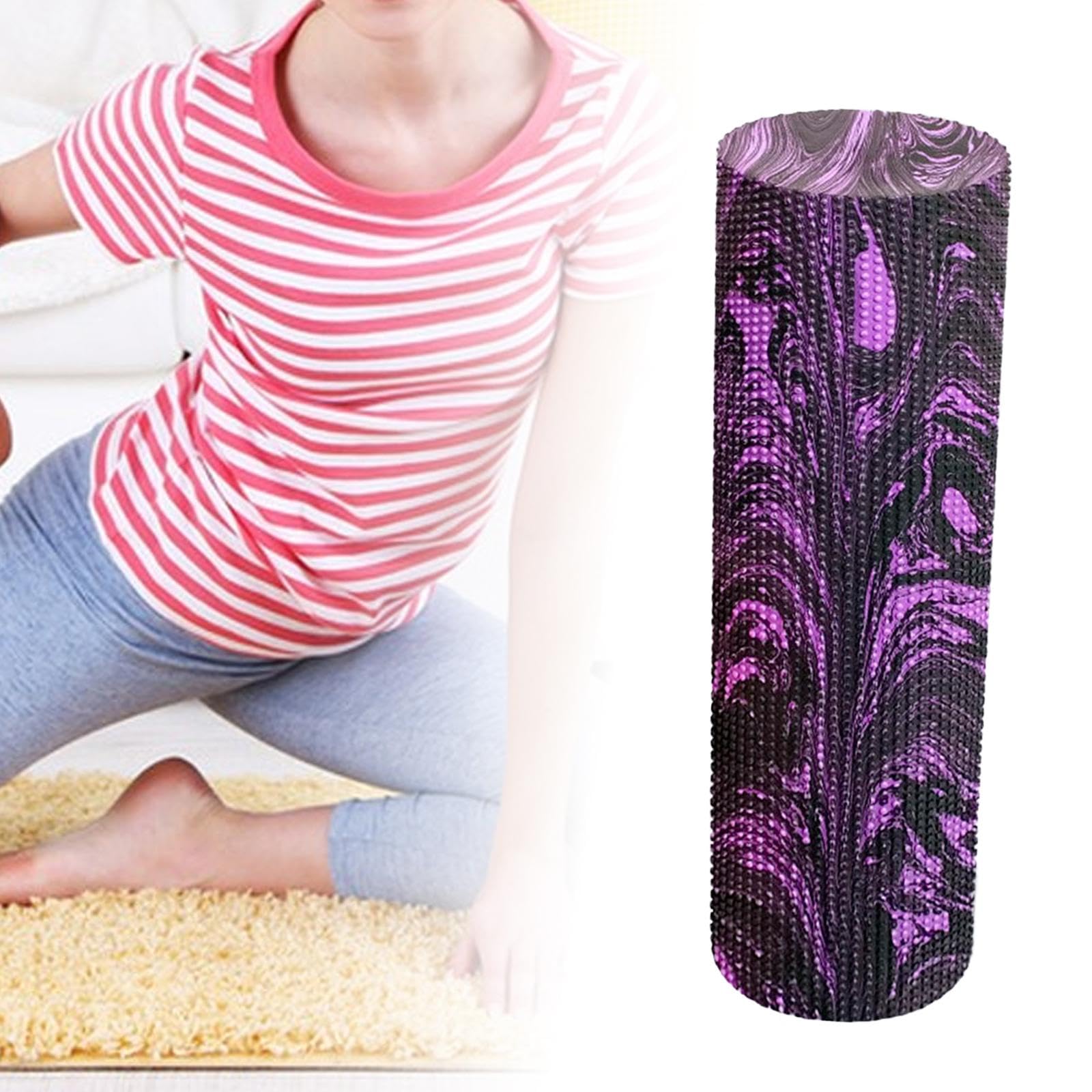 harayaa Rodillo de Espuma Redondo de EVA de Alta Densidad para Masaje de Tejido Profundo, de Ejercicios de Pilates, Adecuado para Entrenamien