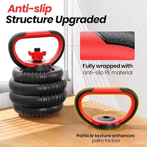 Miniatura 7 de FITPLAM Juego de mancuernas ajustables, juego de pesas libres de 5570 libras con tuerca mejorada, juego de pesas 4 en 1 utilizado como pesas rusas,