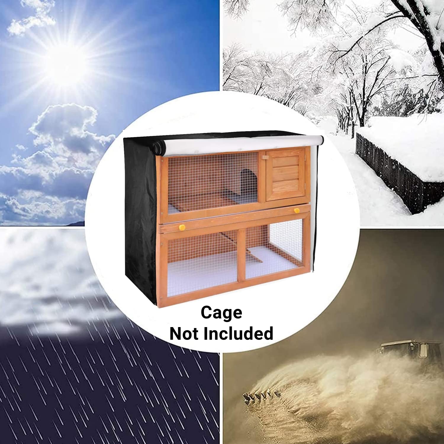 Copertura Per Gabbia Conigli SagaSave - Universale Doppio Piano 122x50x105 Cm | Impermeabile E Antipolvere - Foto 10