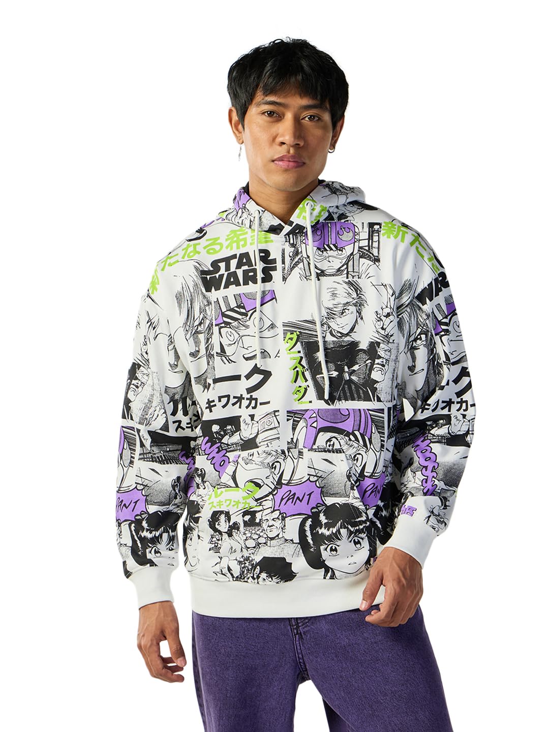 Bewakoof X Star Wars Men’s Polycotton Oversized Fit Hoodies | Hoodie for Men Winter Wear
