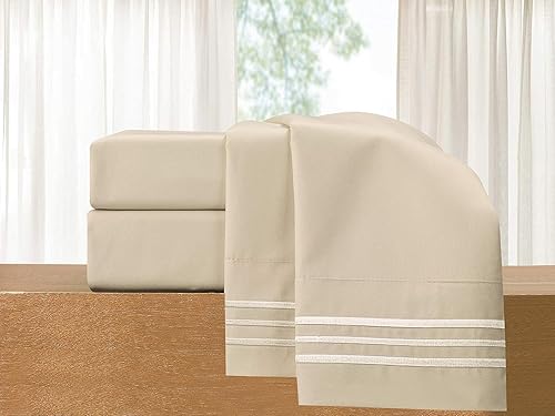 Vista 369 de Elegant Comfort - Juego de sábanas de 3 piezas de lujo de 1500 hilos, calidad egipcia, Microfibra, Blanco, Completo