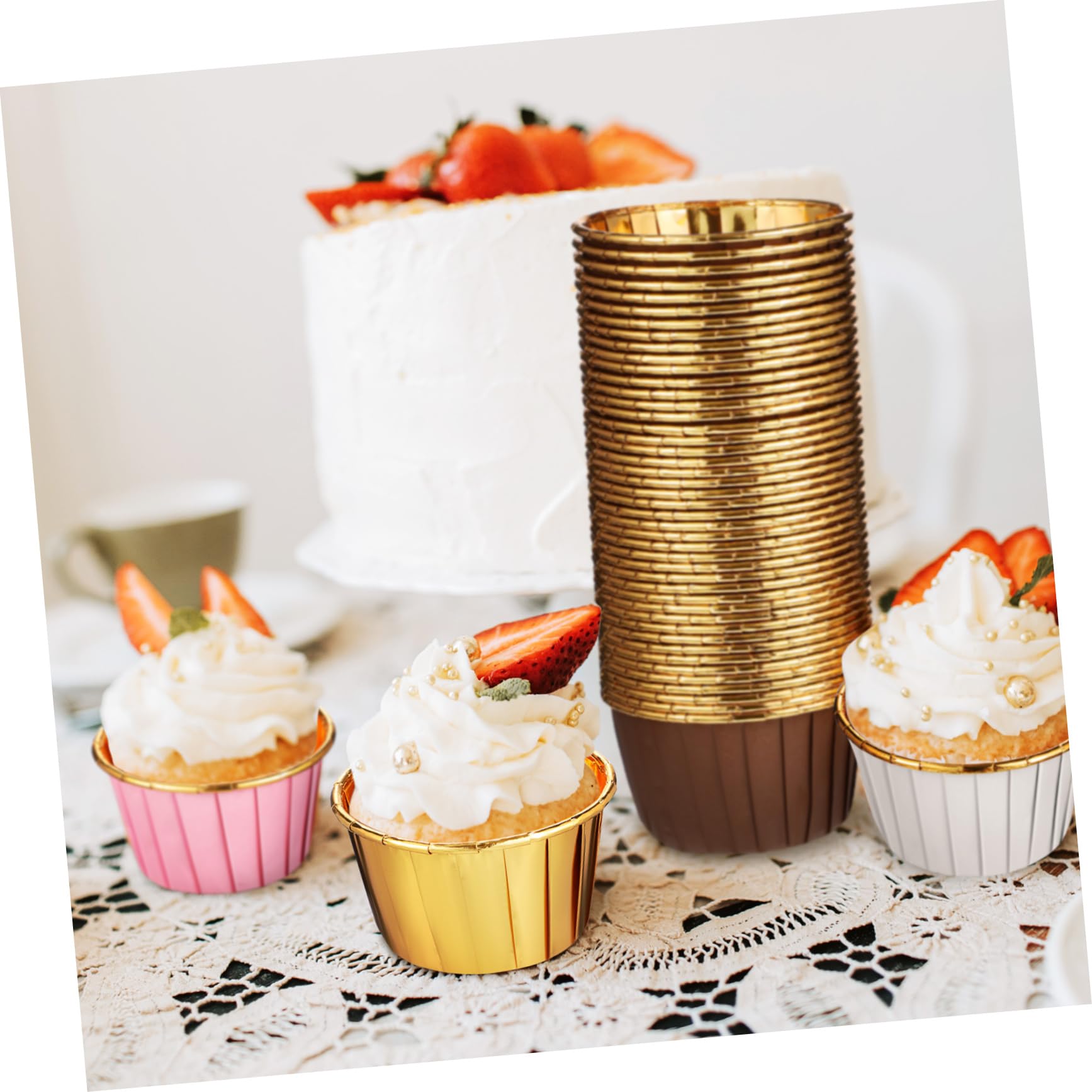 TOPBATHY Papier Cupcake Liners 300 Pezzi in Carta Composita