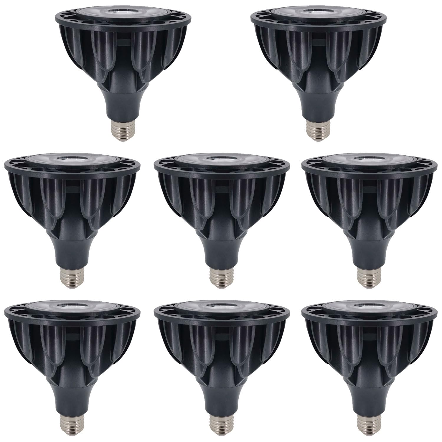 Bombilla LED COB PAR38 de 25 W, 2500 lúmenes, ángulo de haz de 36°, CA 85 V-265 V, base E26/E27, no regulable (8 piezas)