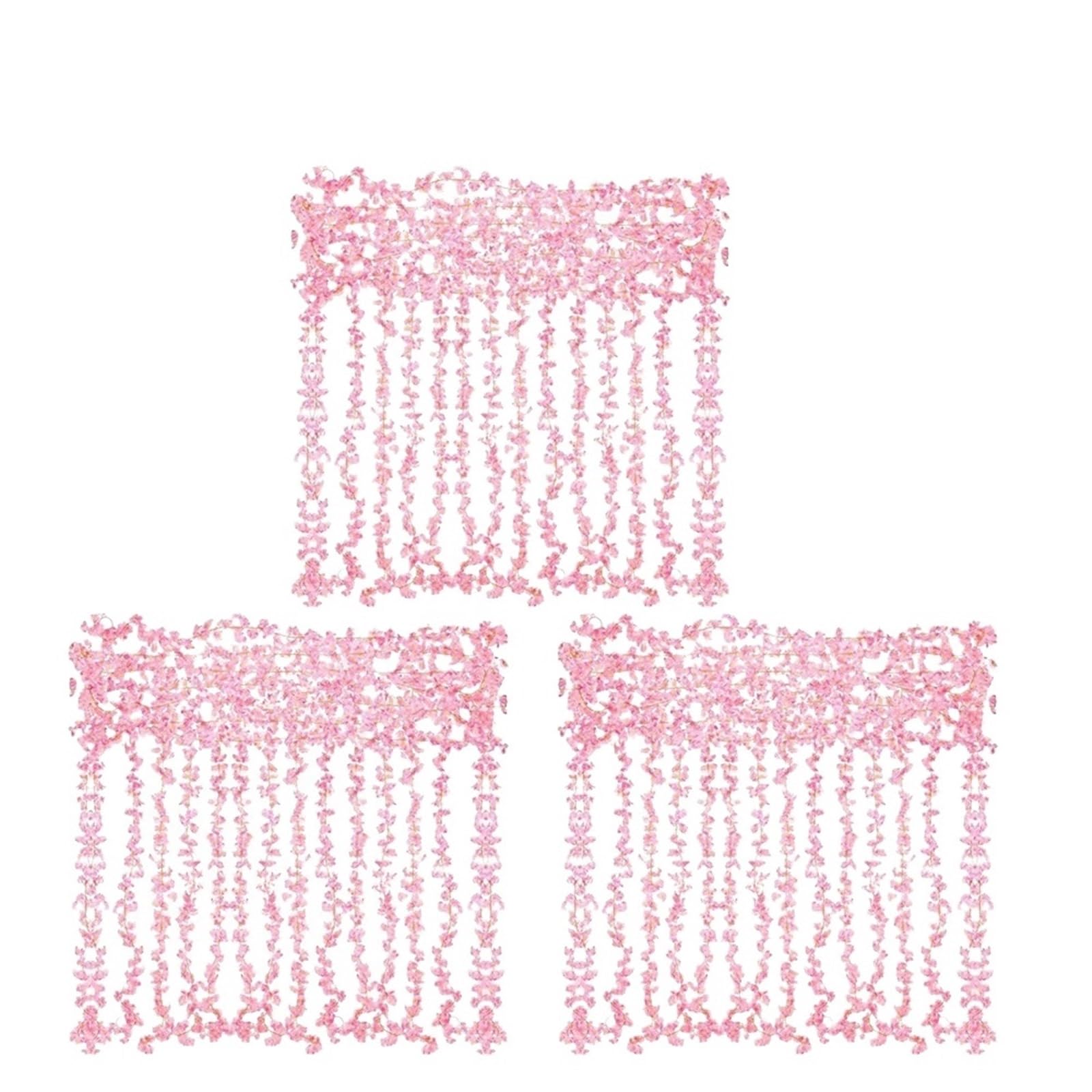 Vite Di Rose Artificiali Con Foglie 1/3/5P/10 pezzi ghirlanda di fiori ciliegio rosa artificiali Sakura, decorazioni for arco nuziale, finti for la casa, for feste, regalo