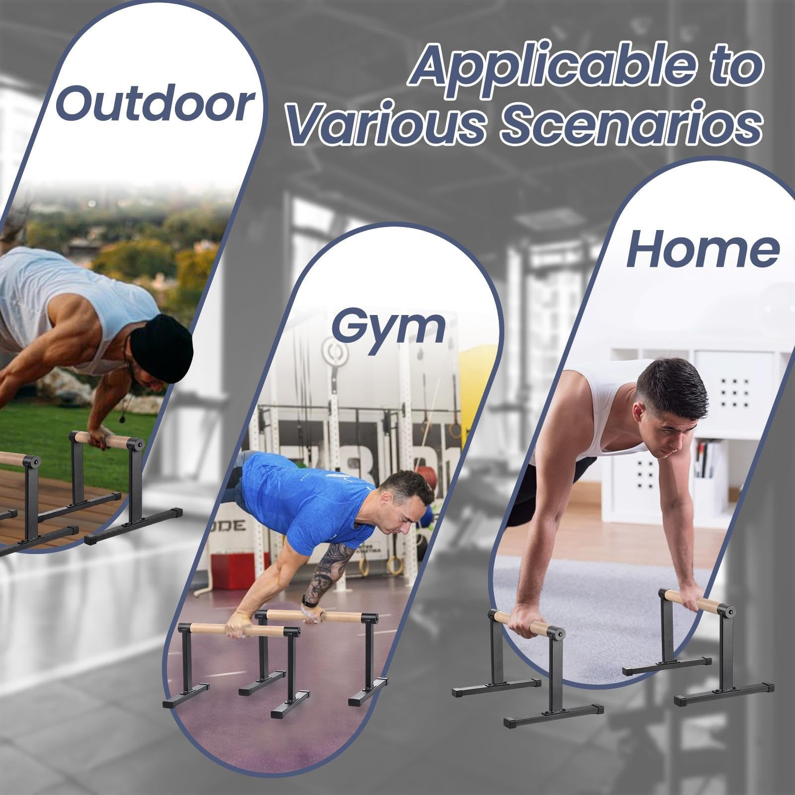 Parallettes, Parallettes Calisthenics, Holz Rutschfeste Liegestützgriffe, Calisthenics Griffe Für Handstand, L-Sit, Gymnastik Und Krafttraining, Liegestützgriffe Push-up Bars Für Calisthenic