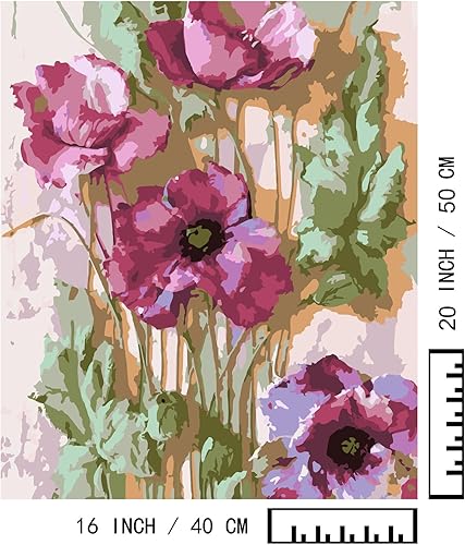 Miniatura 15 de Baisite 1112 Pintura por números, para adulto, principiante, niño, 12 pulgadas de ancho x 16 pulgadas de largo, 2 lienzos, 8 pinceles de madera