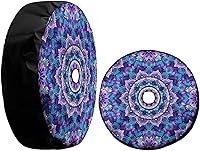 Vista 3 de Foruidea - Cubierta de neumático de repuesto estilo bohemio con estampado de mandala y orificio para cámara de respaldo, cubierta de rueda