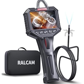 Ralcam Endoscope Camera with Light Endoscope Camera - Endoscope 8.5 mm Inspection Camera 3.5 Inch HD 1080P Tube Camera Cameras with 8 LEDs IP67 Waterproof 1 m Semi-Rigid Cable Telescopic Camera Car Tool