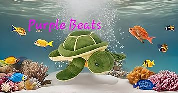Purple Beats Green Turtle Soft Stuff Toys for Kids, Children, Baby Girls, Stuffed Animals Toys, kachhua Soft Toys, Car Soft Toy - 30 CM