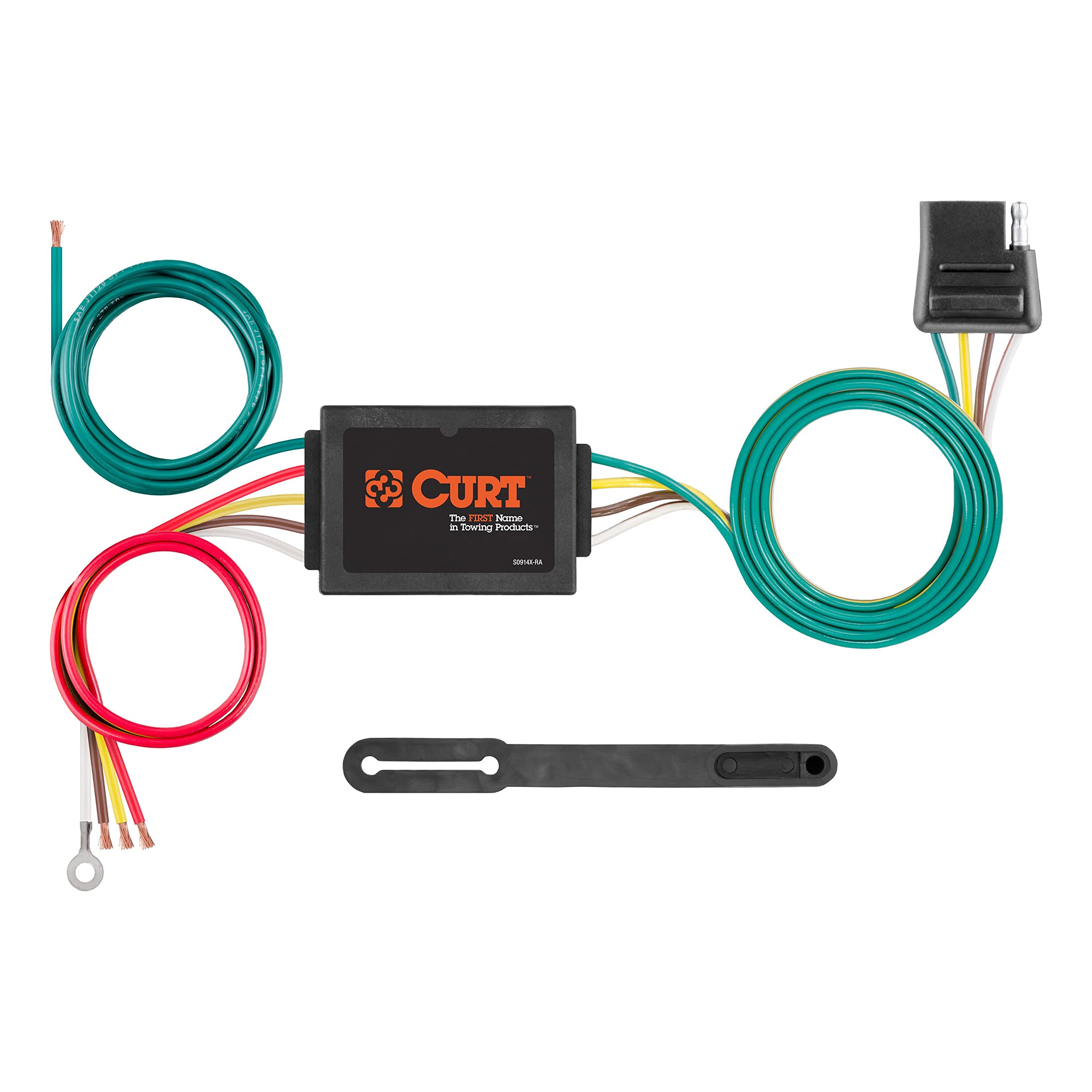Curt 56130 Non-Powered 3-To-2-Wire Splice-In Trailer Tail Light Converter, 4-Pin Wiring Harness