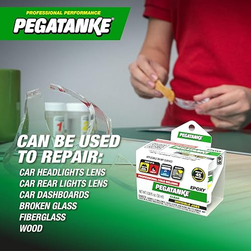 Miniatura 2 de PEGATANKE - Resina epoxi transparente de 2 partes  Adhesivo profesional de soldadura en frío  Pegamento de metal de alta resistencia para tanques de