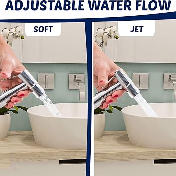 TourKing Hand-held Bidet Sprayer Set, Stainless Steel Toilet Shattaf Cloth Diaper Sprayer with Anti-leaking Hose and Pet Dog Bath,Bathroom Cleaning and Personal Hygiene