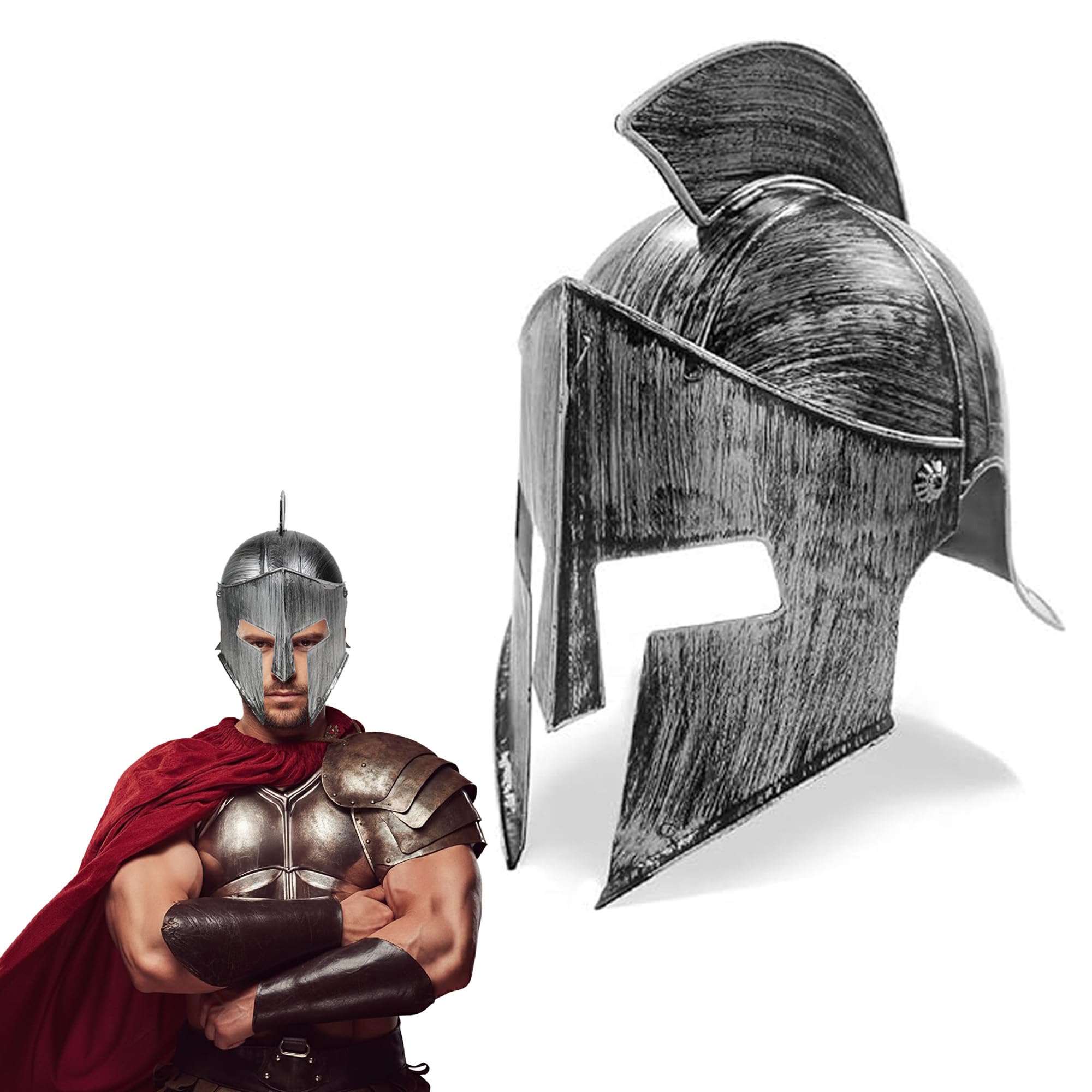 Nicky Bigs NoveltiesMedieval Knight Gladiator Spartan Gold Roman Warrior Greek Costume Helmet