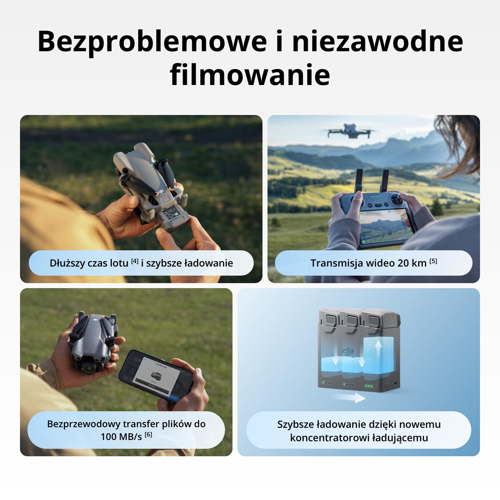 DJI Mini 5 Pro Ultralekki i składany dron z kamerą, matryca CMOS 1″, dookolne wykrywanie przeszkód, ActiveTrack 360°, obrót gimbala 225°, zasięg transmisji 20 km, dron 4K dla początkujących