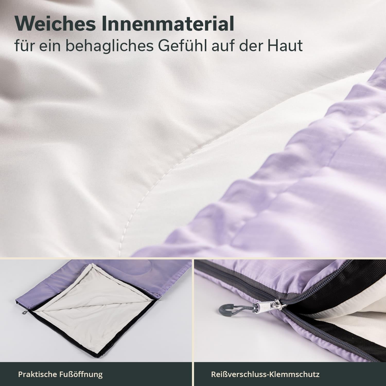 Skandika Deckenschlafsack Skye | Schlafsack 3 Jahreszeiten, mit Kissen, koppelbar, 220 x 75 cm, 250g/m² Mikrofaserfüllung, Innentasche, waschbar | Schlafsäcke Outdoor